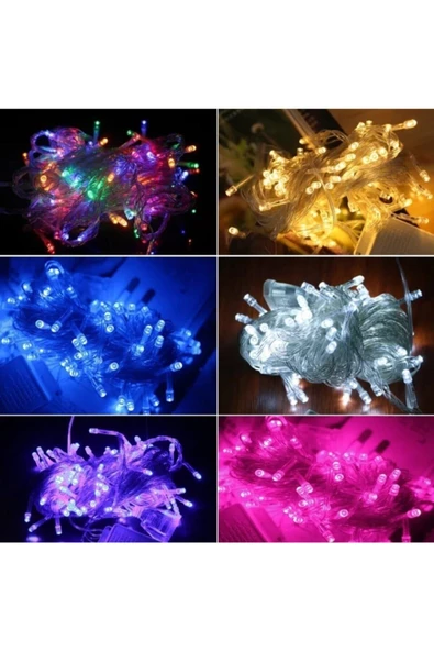Pazariz Dekoratif Led 10 Mt 100 Ampul Animasyonlu Yılbaşı Kamp Parti Süs Ip Led Işık - Resim 2