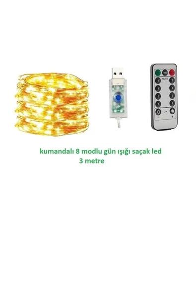 Pazariz 8 Fonksiyonlu Uzaktan Kumandalı Günışığı Saçak Led (3 Metre ) ürün görseli 1