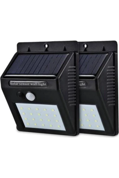 Pazariz Solar Led Güneş Enerjili Solar Lamba 20 Li Sensörlü Duvar Tipi Su Geçirmez Sokak Bahçe - Resim 3