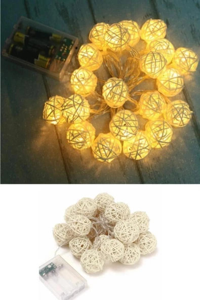 Pazariz Dekoratif Görünümlü Rattan Model Süs Led Şerit Aydınlatma (10'lu) - Resim 3