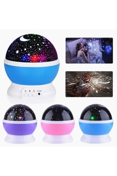 Pazariz Dönen Gece Lambası - -yıldızlı-gökyüzü-projeksiyon ürün görseli 1