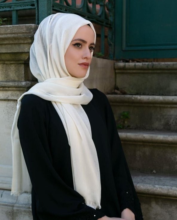 Hediyelik Pamuklu Şal Krem, Kokulu Tesbih Turkuaz, Mini Kuran-ı Kerimli Set - 2
