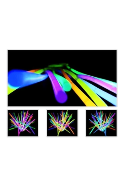 Pazariz Glow Stick 20cm Fosforlu Kırılan Çubuk (100 Adet) - Resim 2