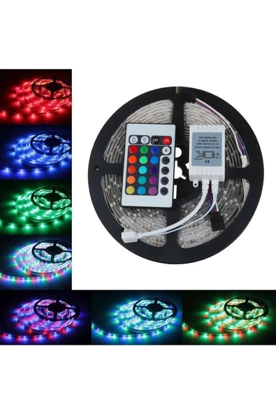 Pazariz 5 Metre Rgb Şerit Led Seti-İç ve Dış Mekan Silikonlu-Tak Çalıştır - Resim 3