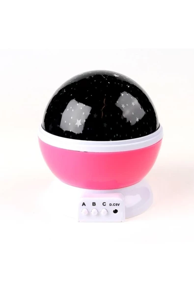 Pazariz Dönen Gece Lambası Işıklı Küre Pembe ürün görseli 1