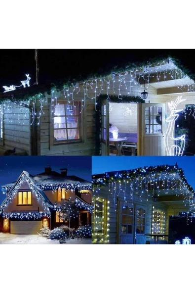 Pazariz 3 Metre 8 Fonksiyonlu 16 Saçaklı Led Işıklı Perde 3 X 1 - 2