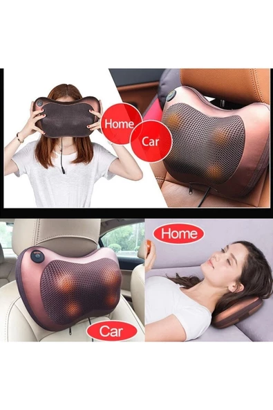 Pazariz Car Home Ovmalı Masaj Yastığı, Araç Boyun Masaj Aleti (4401) - Resim 2
