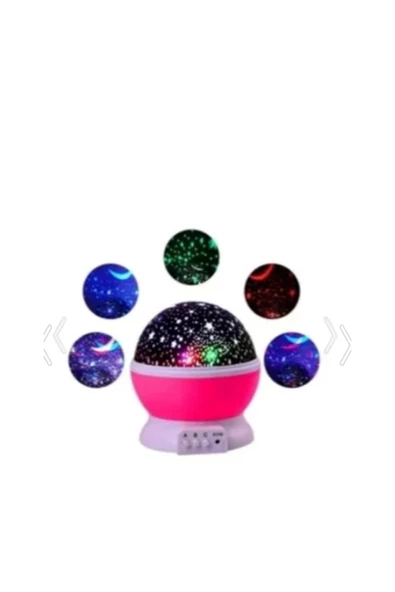 Pazariz Dönen Gece Lambası Çok Renkli Ve Pembe - Resim 2