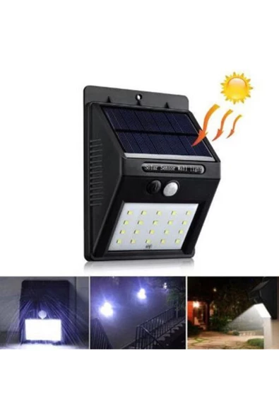 Pazariz Sensörlü Solar Duvar Lambası 20 Ledli - Resim 2