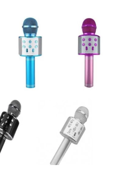 Pazariz Şarj Edilebilir Telefon ve Usb Bağlantılı Beyaz Karaoke Mikrofon ürün görseli