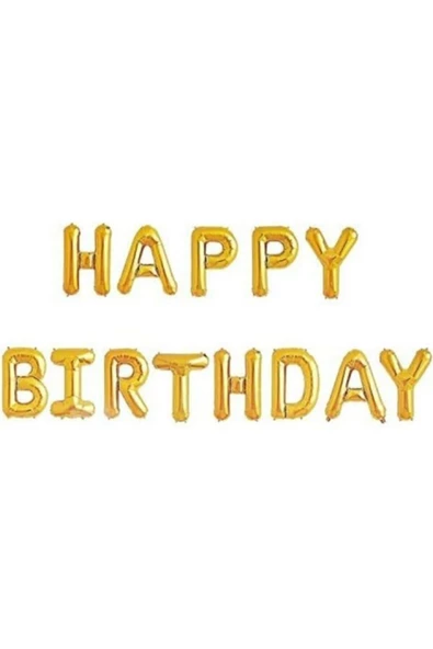Pazariz Fırsat Ayı Happy Bırthday Altın Renk Folyo Balon