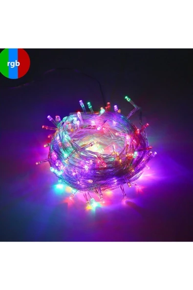 Pazariz 10mt Rgb 100 Led Fişli Noel Parti Yılbaşı Ağaç Dekoratif Aydınlatma Lambası Animasyonlu Süsleme - 2