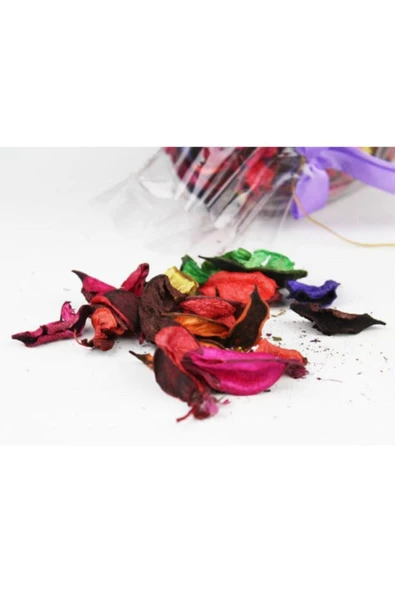 Pazariz Renkli Kokulu Gül Yaprakları 500gr 10 Kalpli Balon 8 Kırmızı Mum - Resim 3