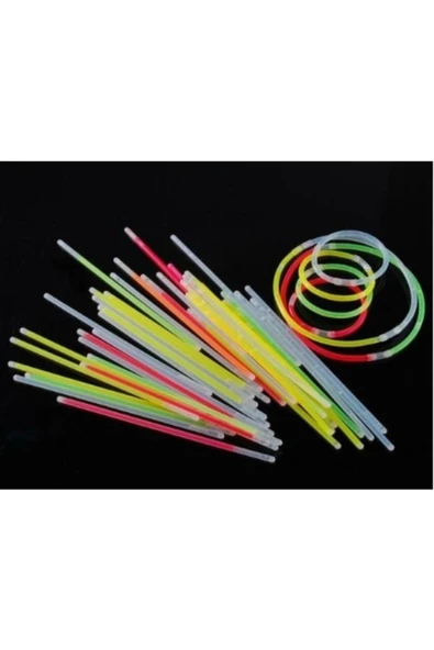 Pazariz 10 Adet Glow Stick Bracelet Fosforlu Kırılan Çubuk Bileklik- ürün görseli 1