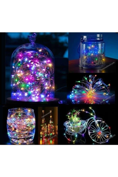 Pazariz 10mt Peri Rgb 100 Led Pilli Noel Parti Yılbaşı Ağaç Dekoratif Aydınlatma Lambası Animasyonlu Süsleme - 3