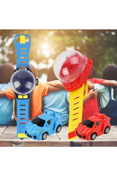 Pazariz Uzak Kumandalı Araba Oyuncak Işıklı Şarjlı Kol Saati Tipi Sevimli RC Araba Yeşil - 3