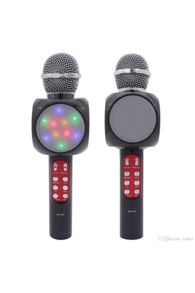 Pazariz Ws-1816 Led Işıklı Karaoke Mikrofon, Bluetooth Hoparlör Mp3;