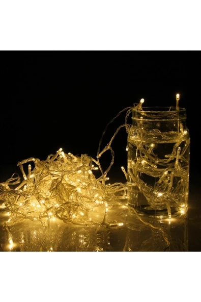 Pazariz 10mt Günışığı 100 Led Fişli Noel Parti Yılbaşı Ağaç Dekoratif Aydınlatma Lambası Animasyonlu Süsleme - 2