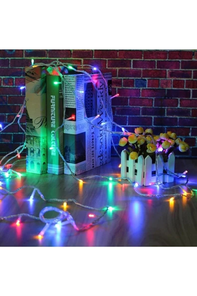 Pazariz 10 Metre 100 Ledli 8 Fonksiyonlu Karışık Renkli Rgb Led Lamba ürün görseli 1