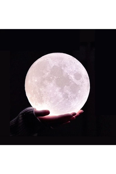 Pazariz 3d Ay Beyaz Gece Lambası Dekoratif Küre Led 7 Cm Çap ürün görseli