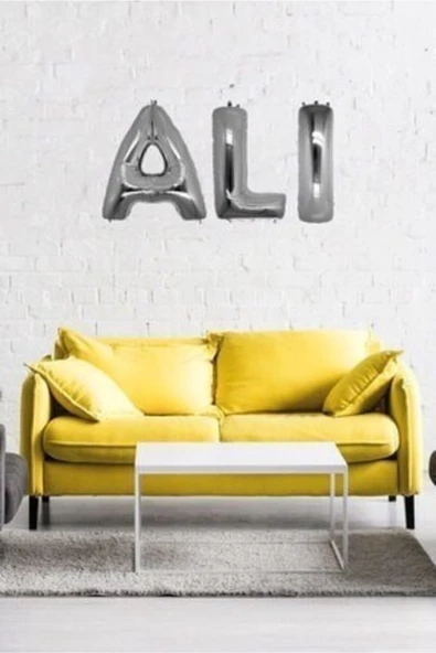 Pazariz Fırsat Ayı Doğum Günü Ali Gümüş Harf Folyo Balon Set ürün görseli