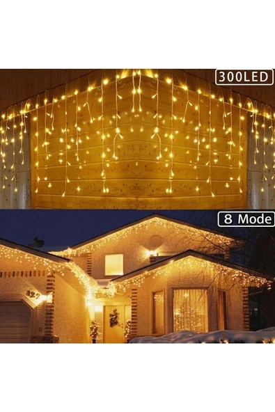 Pazariz 8 Fonksiyonlu 16 Saçaklı Perde Led 3 X 1 (günışığı) ürün görseli 1