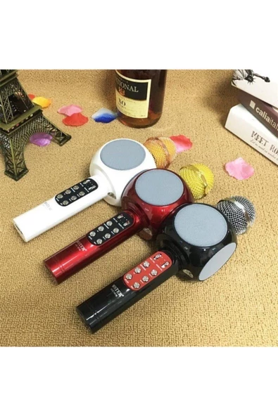 Pazariz Ws-1816 Led Işıklı Karaoke Mikrofon, Bluetooth Hoparlör Mp3; - Resim 3