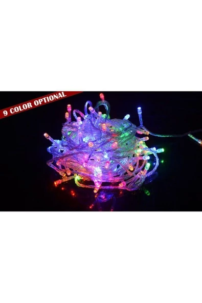 Pazariz 10mt Rgb 100 Led Fişli Noel Parti Yılbaşı Ağaç Dekoratif Aydınlatma Lambası Animasyonlu Süsleme - 2
