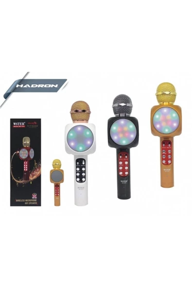 Pazariz Ws-1816 Led Işıklı Karaoke Mikrofon, Bluetooth Hoparlör Mp3; - Resim 2
