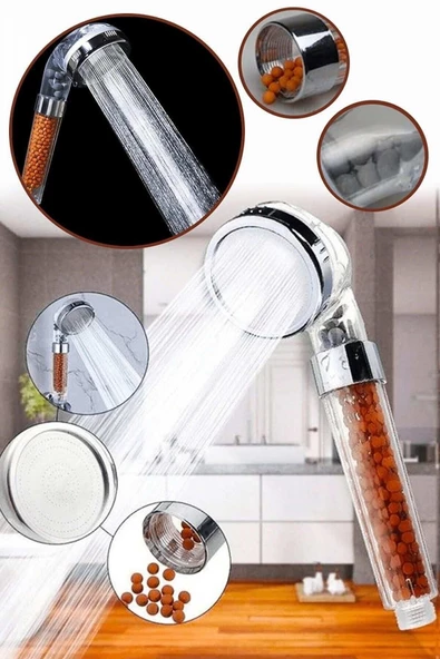 Pazariz Boncuklu Su Tasarruflu Kireç Önleyici Duş Başlığı ürün görseli 1