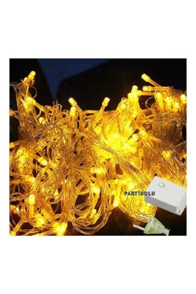 Pazariz 10mt Beyaz 100 Led Fişli Noel Parti Yılbaşı Ağaç Dekoratif Aydınlatma Lambası Animasyonlu Süsleme