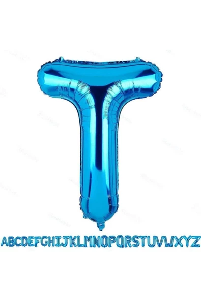 Pazariz Fırsat Ayı 1 Metre Mavi T Harfi Folyo Harf Balon Mavi T Harf Balon Ultra Dev Balon ürün görseli