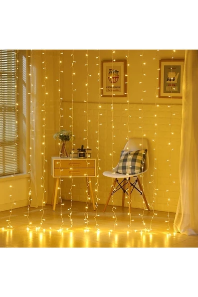 Pazariz 8 Fonksiyonlu 200 Led 10 Saçak Şerit Led 2x2 Perde Ip Led Gün Işığı - 3