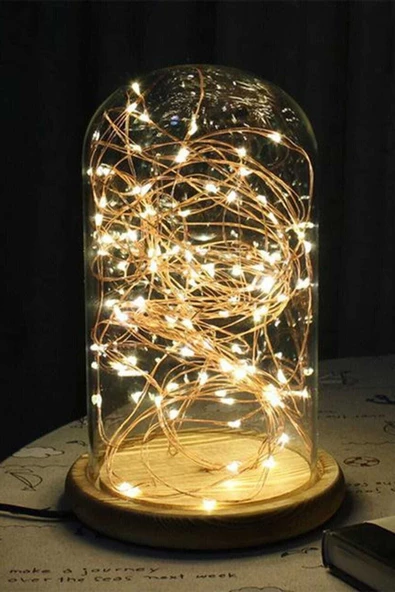 Pazariz 10mt Peri Günışığı 100 Led Pilli Noel Parti Yılbaşı Ağaç Dekor Aydınlatma Lamba Animasyonlu Süsleme