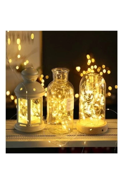 Pazariz 3mt Peri Rgb 30 Led Pilli Noel Parti Yılbaşı Ağaç Dekoratif Aydınlatma Lambası Animasyonlu Süsleme ürün görseli 1