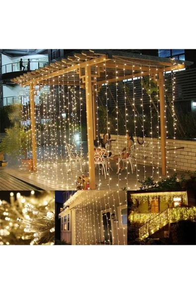 Pazariz 320 Led 8 Fonskiyonlu Gün Işığı Saçak Ip Perde Led