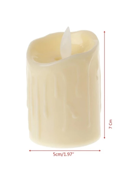 Pazariz Alevli Led Mum Hareketli Alev Görünümlü Dekoratif Mum - 7cm - 2