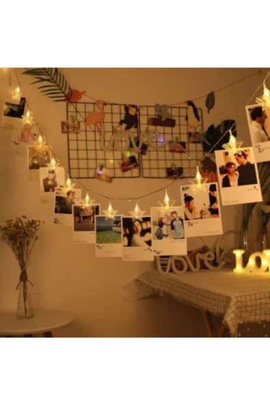 Pazariz Led Işıklı Fotoğraf Mandalları 20 Adet ürün görseli