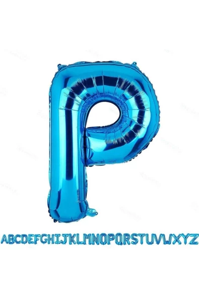 Pazariz Fırsat Ayı 1 Metre Mavi P Harfi Folyo Harf Balon Mavi P Harf Folyo Balon P Harf Balon Balonu Blu