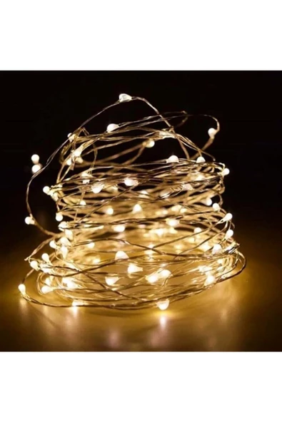 Pazariz 10mt Peri Günışığı 100 Led Pilli Noel Parti Yılbaşı Ağaç Dekor Aydınlatma Lamba Animasyonlu Süsleme ürün görseli 1