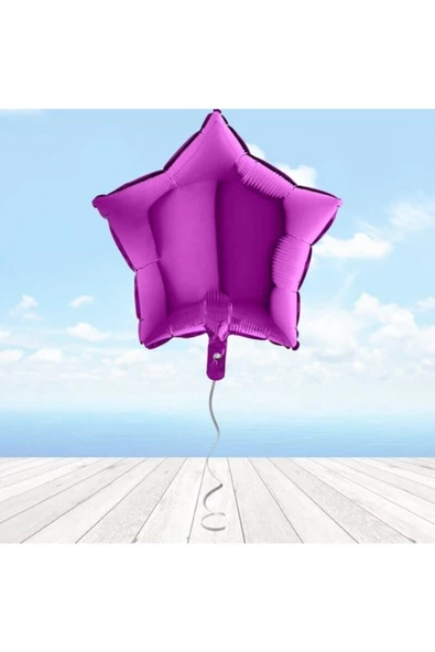 Pazariz Fırsat Ayı Yıldız Folyo Balon, 45 Cm - Mor