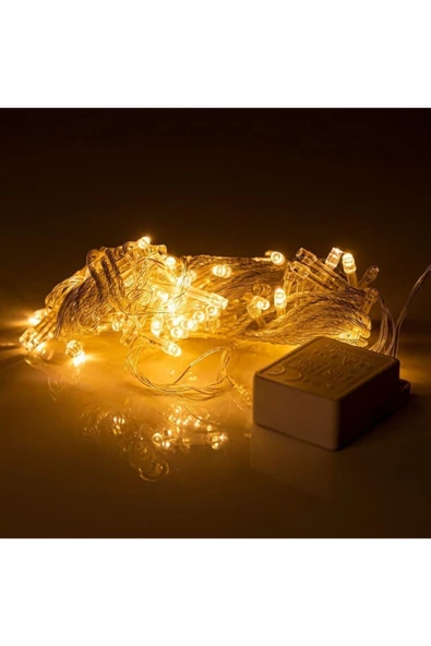 Pazariz 10mt Günışığı 100 Led Fişli Noel Parti Yılbaşı Ağaç Dekoratif Aydınlatma Lambası Animasyonlu Süsleme