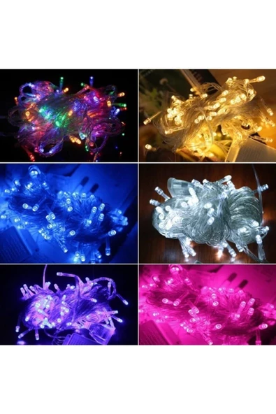 Pazariz 10m Rgb 100 Led Fişli Noel Parti Yılbaşı Ağaç Dekoratif Aydınlatma Lambası Animasyonlu Süsleme - Resim 2