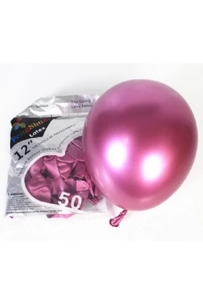 Pazariz Pembe Renk Krom Balon 5 Adet