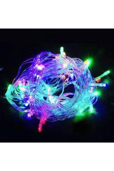 Pazariz 10mt Rgb 100 Led Fişli Noel Parti Yılbaşı Ağaç Dekoratif Aydınlatma Lambası Animasyonlu Süsleme