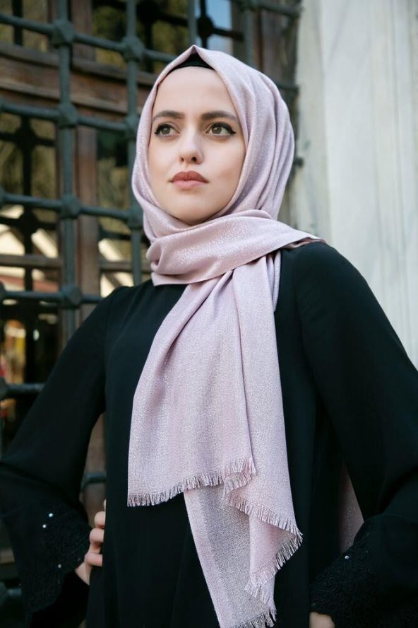 Hediyelik Pembe Şal, İnci Tesbih Güllü, Özel Asetat Kutulu (16×8) Set - 3
