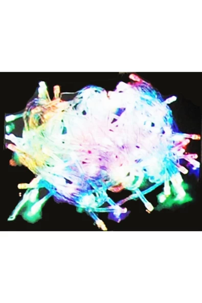 Pazariz 10mt Rgb 100 Led Fişli Noel Parti Yılbaşı Ağaç Dekoratif Aydınlatma Lambası Animasyonlu Süsleme