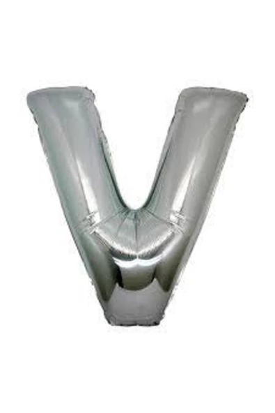 Pazariz V Harf Folyo Balon Gümüş Renk 40 Inç ürün görseli