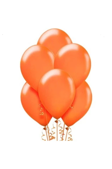 Pazariz Metalik Parlak Turuncu Renk 5'li Balon