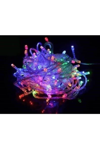 Pazariz 10m Rgb 100 Led Fişli Noel Parti Yılbaşı Ağaç Dekoratif Aydınlatma Lambası Animasyonlu Süsleme